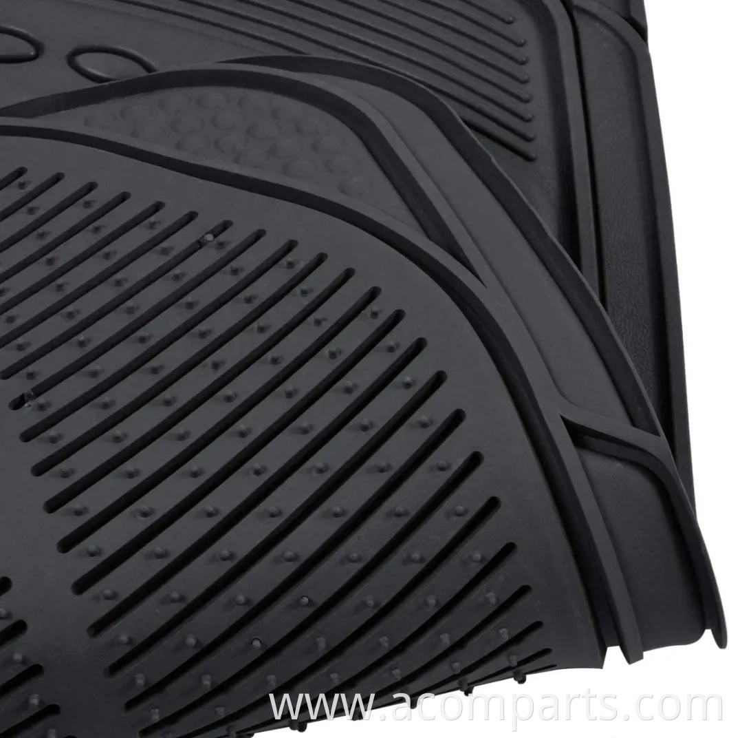 Proliner Original 3PC Heavy Duty Front & Rear Rubber Floor Mats for Car SUV Van & Truck, All Weather Protection Universal Fit